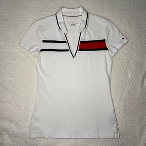 Tommy Hilfiger Cotton Tennis Polo T-Shirt with Logo, EUC, size XS Women's, White
